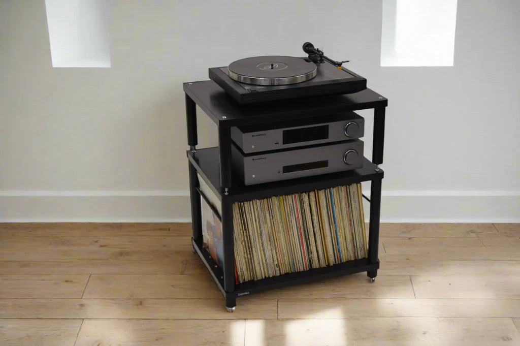 Apollo Storm 6 Black Edition 2 Shelf Vinyl Storage Hifi Rack