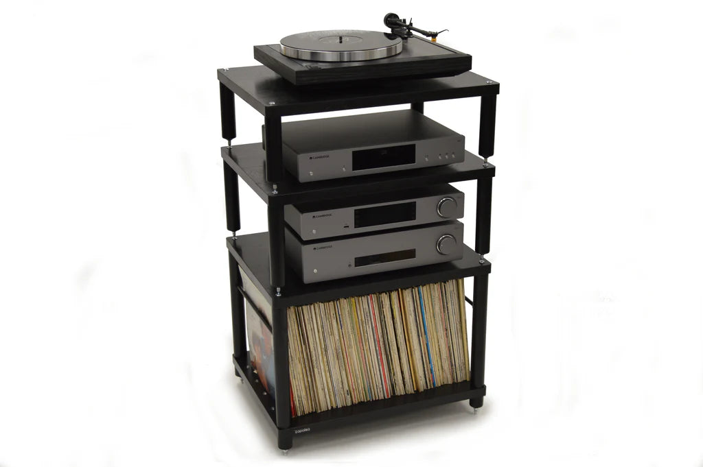 Apollo Storm 6 Black Edition 2 Shelf Vinyl Storage Hifi Rack