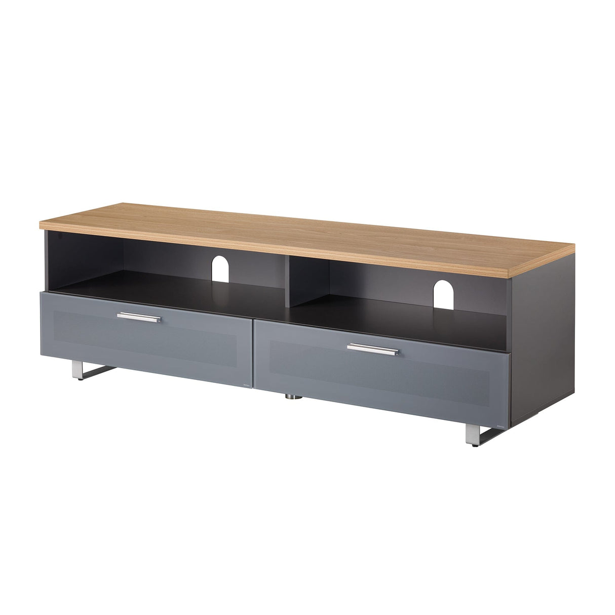 TTAP Sorrento Satin Grey and Oak 160cm Wide TV Cabinet (SOR-1600-GRY)