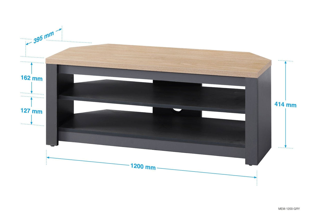 TTAP Memphis Grey and Oak TV Stand (MEM-1200-GRY)