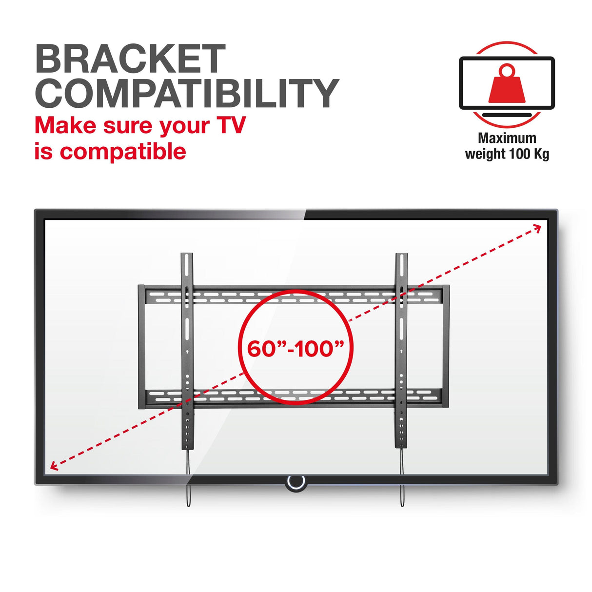TTAP TTD906FHD Heavy Duty Flat TV Bracket for up to 100 inch