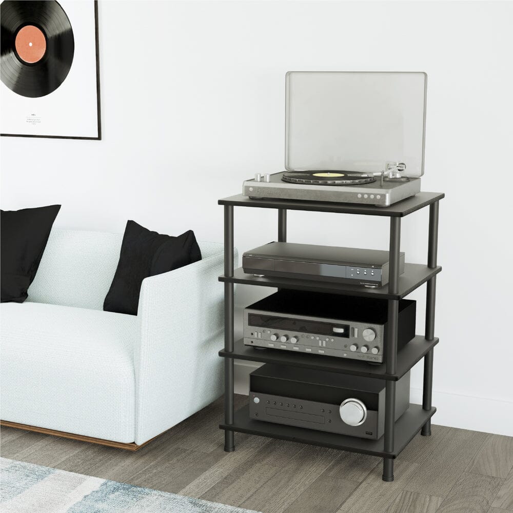 AVF AKS604BB: 4-Shelf Audio Shelving Unit (Black)