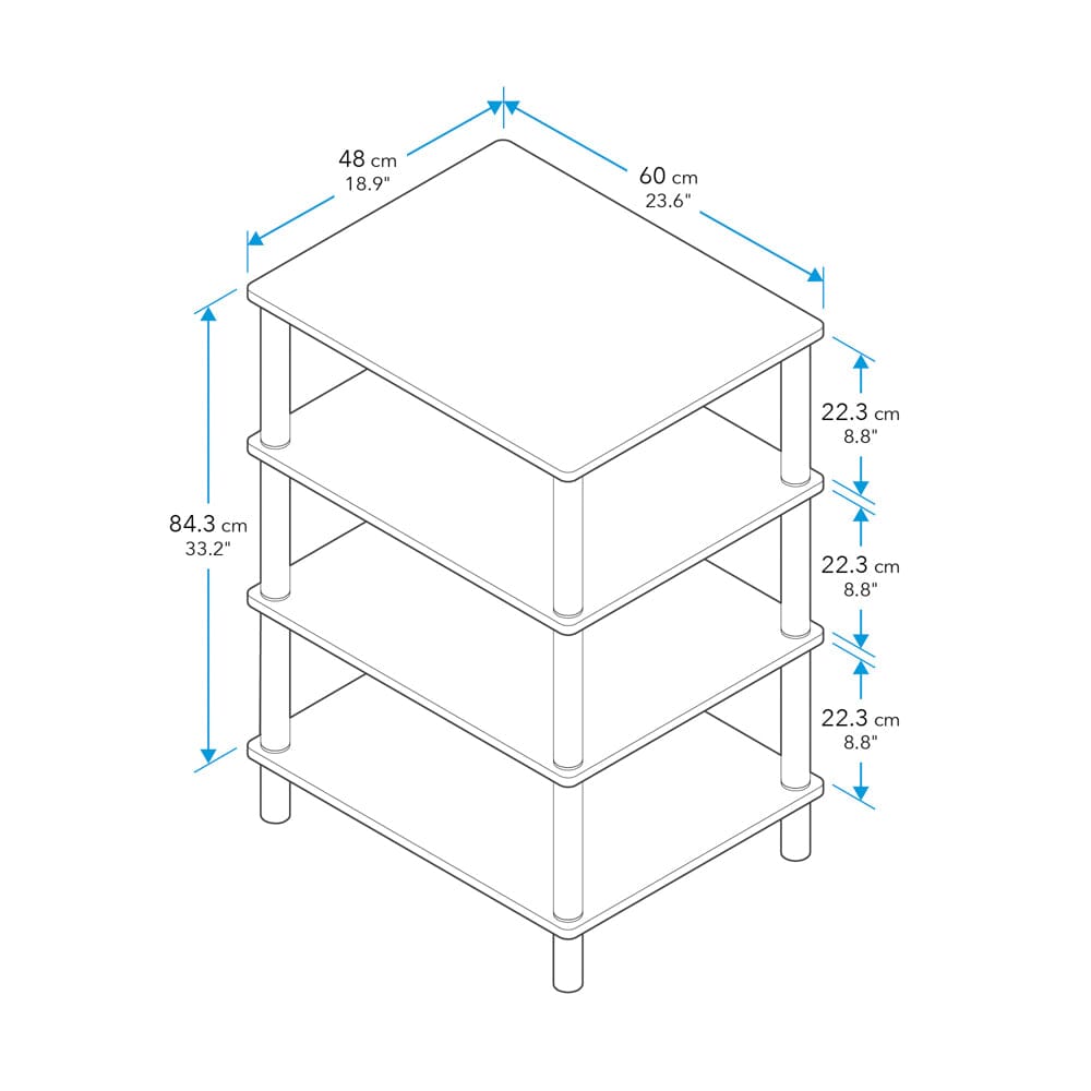 AVF AKS604BB: 4-Shelf Audio Shelving Unit (Black)