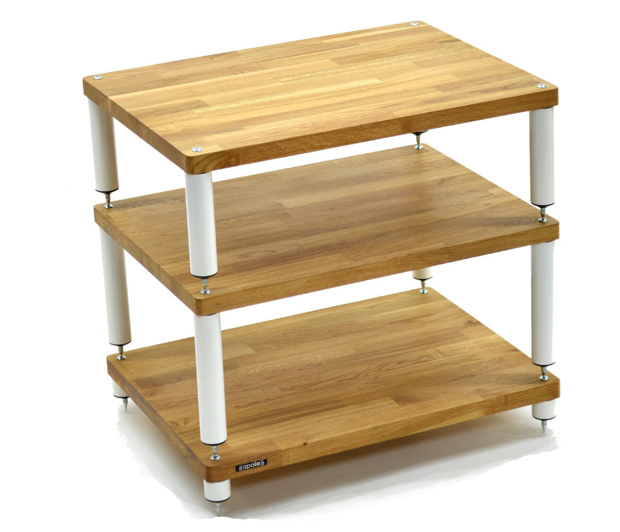 Apollo Storm 6 Solid Oak and White 3 Shelf Hi-Fi Rack