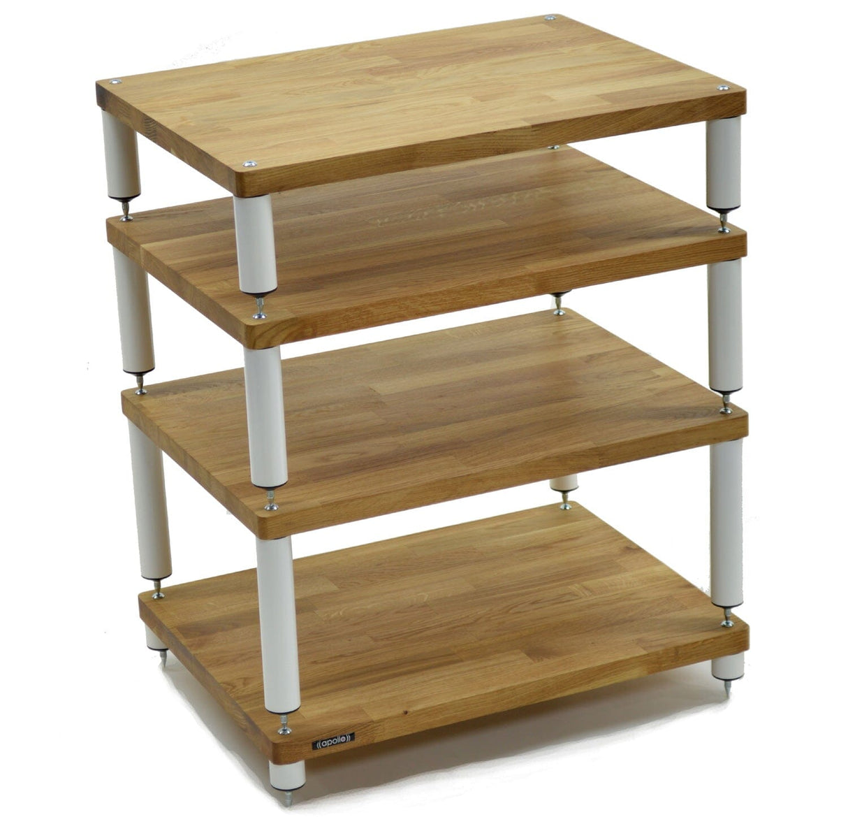 Apollo Storm 6 Solid Oak and White 4 Shelf Modular Hi-Fi Rack