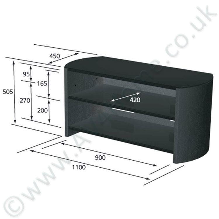 Alphason Finewoods Black Oak TV / Hifi Stand - FW1100-BV/B