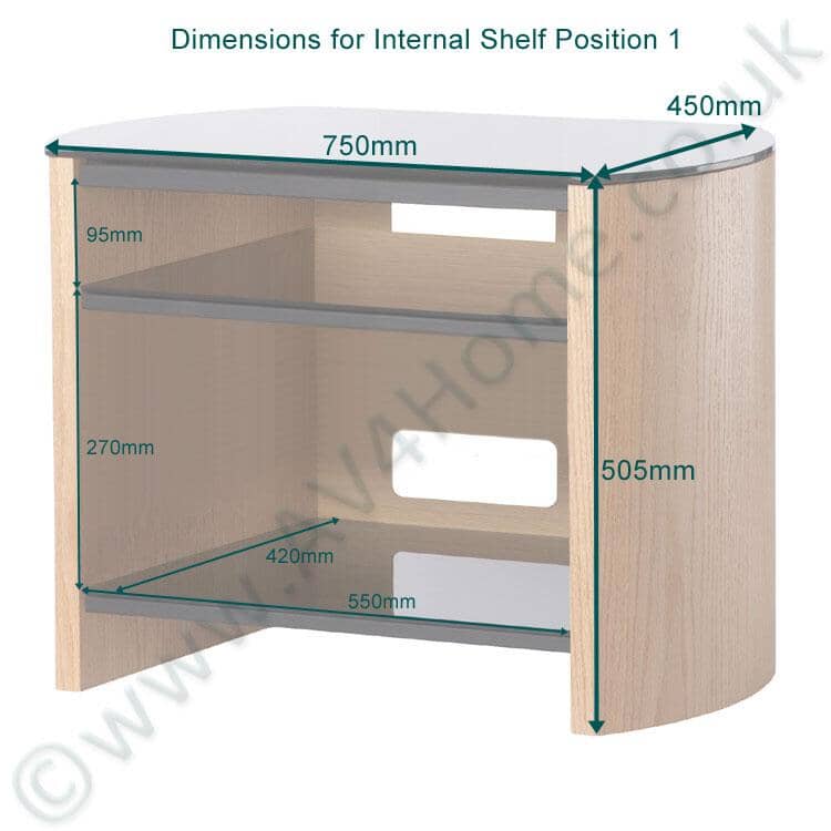 Alphason Finewoods Light Oak TV / Hifi Stand - FW750-LO/B