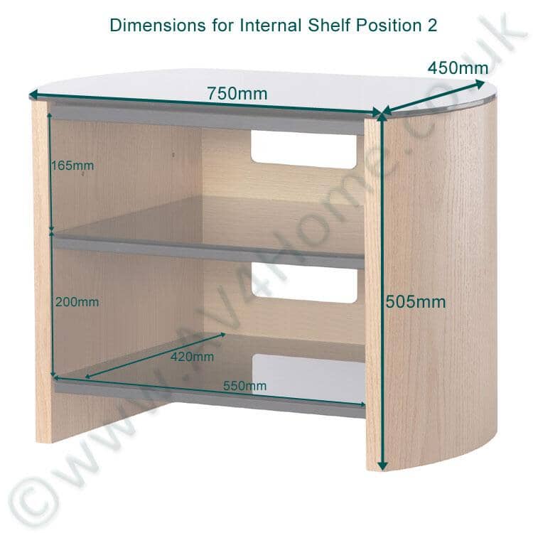 Alphason Finewoods Light Oak TV / Hifi Stand - FW750-LO/B