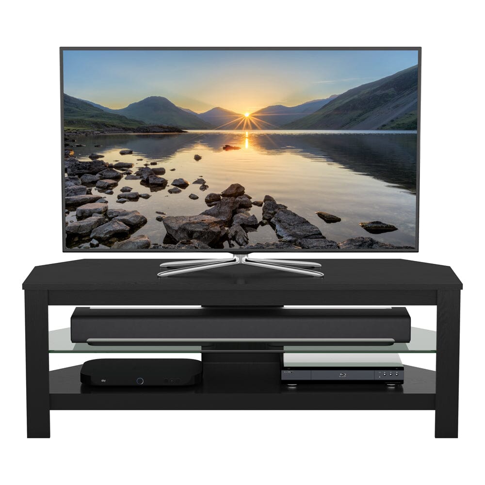 AVF Calibre 1.15m Wide TV Stand with Glass Shelf - Black