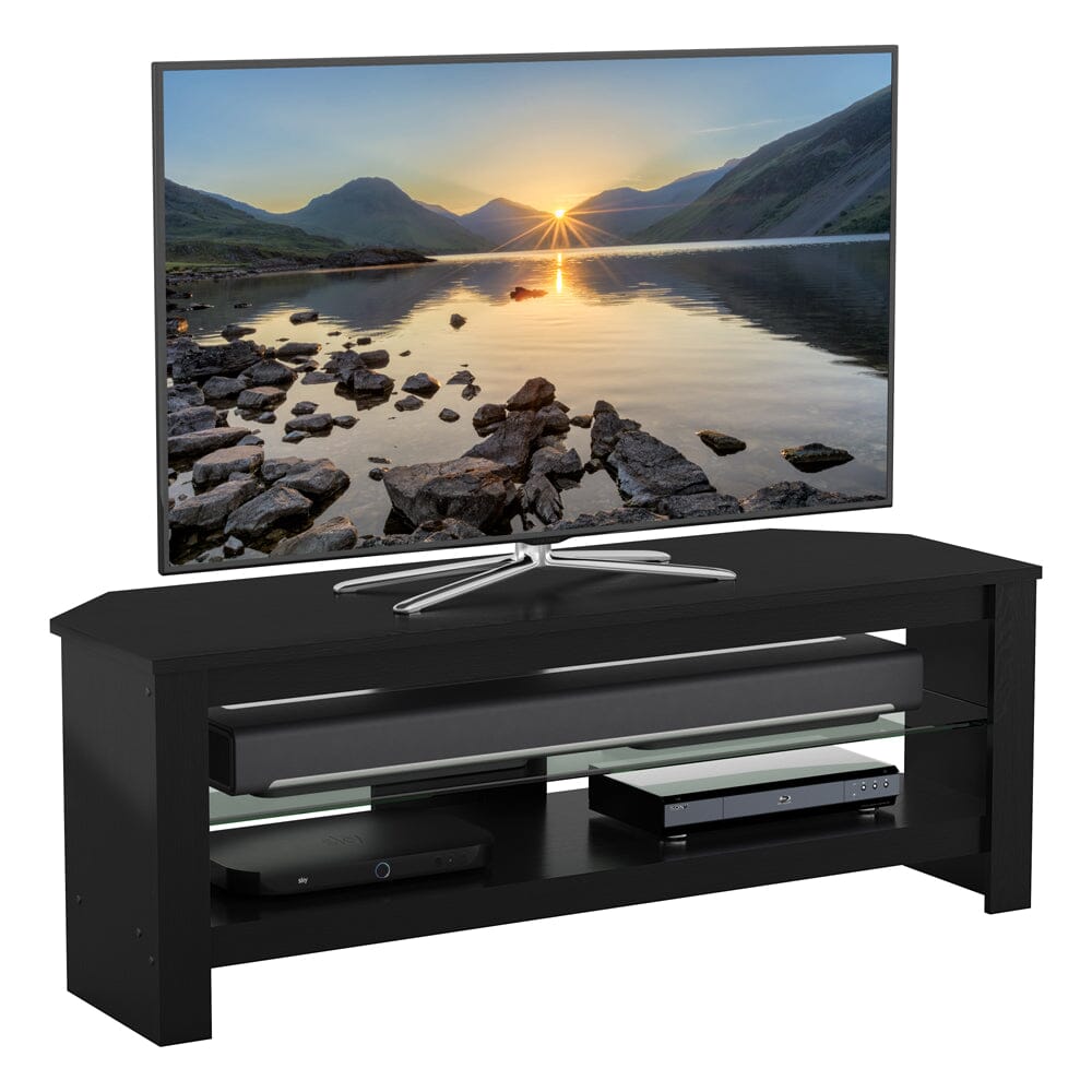 AVF Calibre 1.15m Wide TV Stand with Glass Shelf - Black