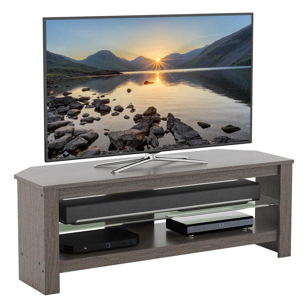 AVF Calibre 1.15m Wide TV Stand with Glass Shelf - Grey