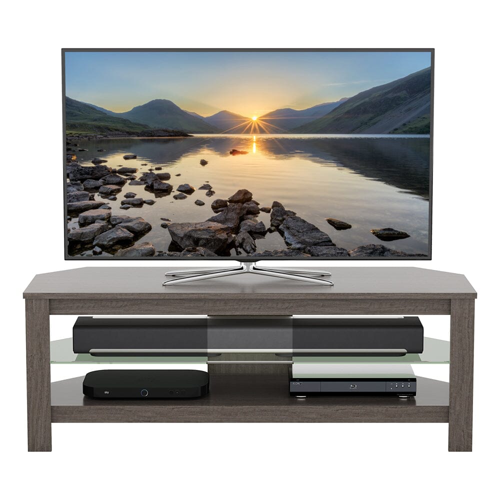 AVF Calibre 1.15m Wide TV Stand with Glass Shelf - Grey