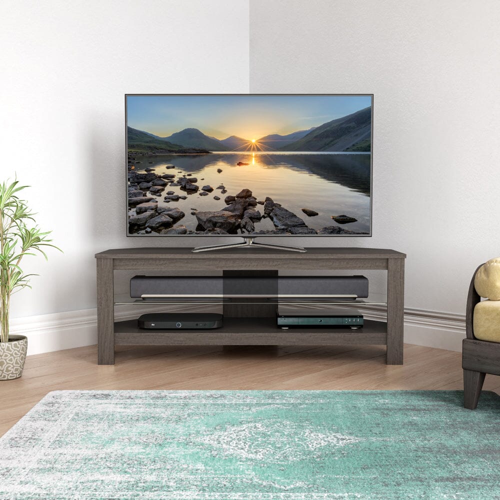 AVF Calibre 1.15m Wide TV Stand with Glass Shelf - Grey
