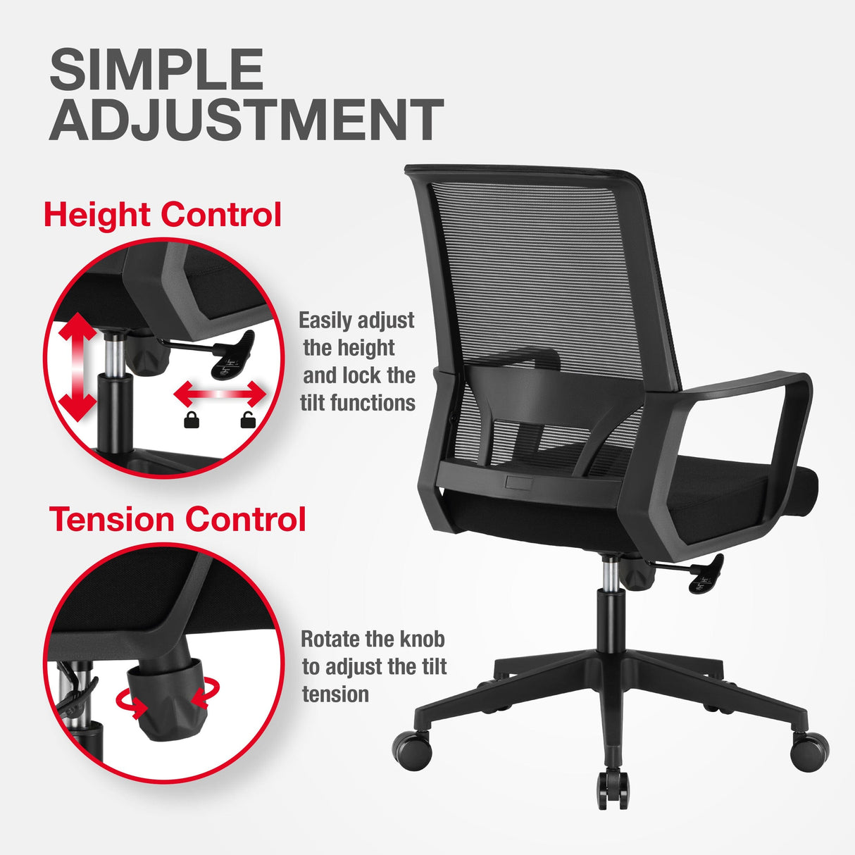 TTAP Cambridge Black Mesh Office Chair