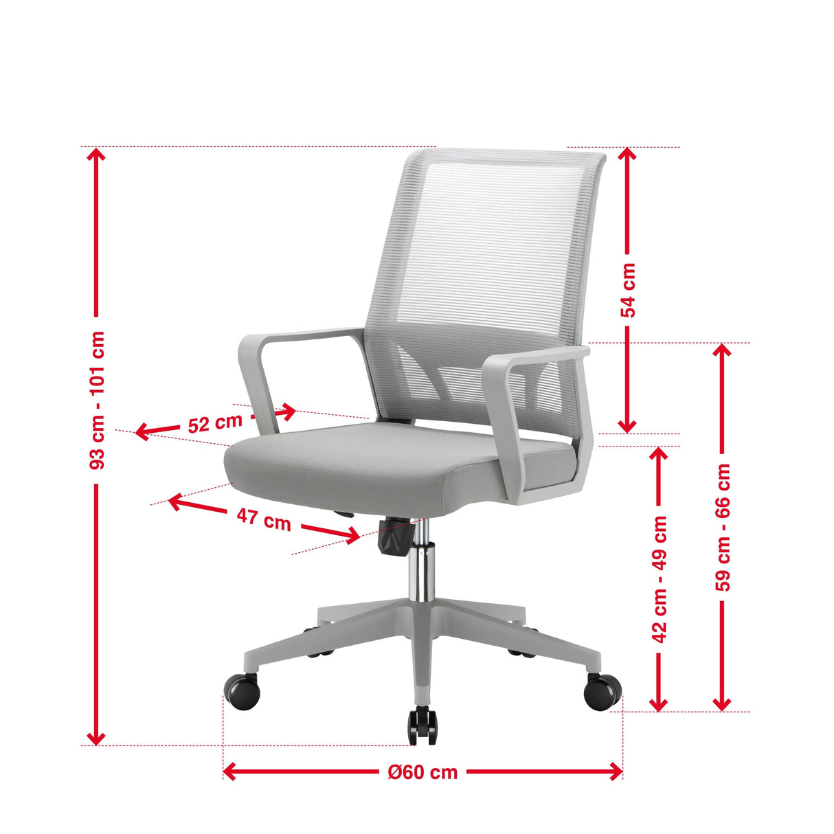 TTAP Cambridge Grey Mesh Office Chair