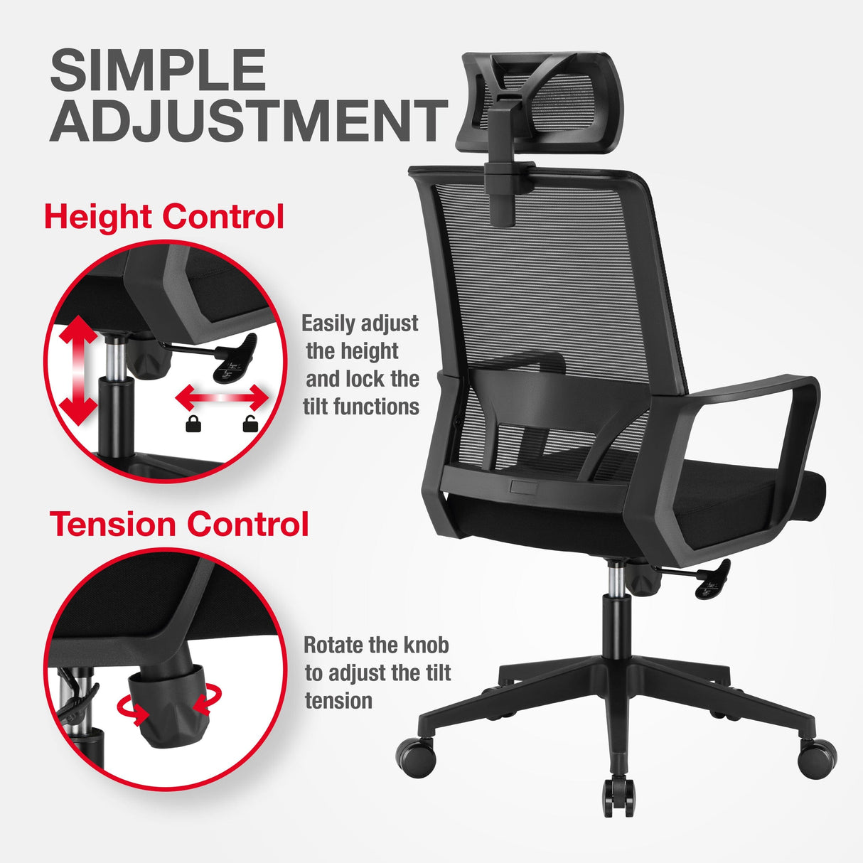 TTAP Cambridge Black Plus Mesh Office Chair