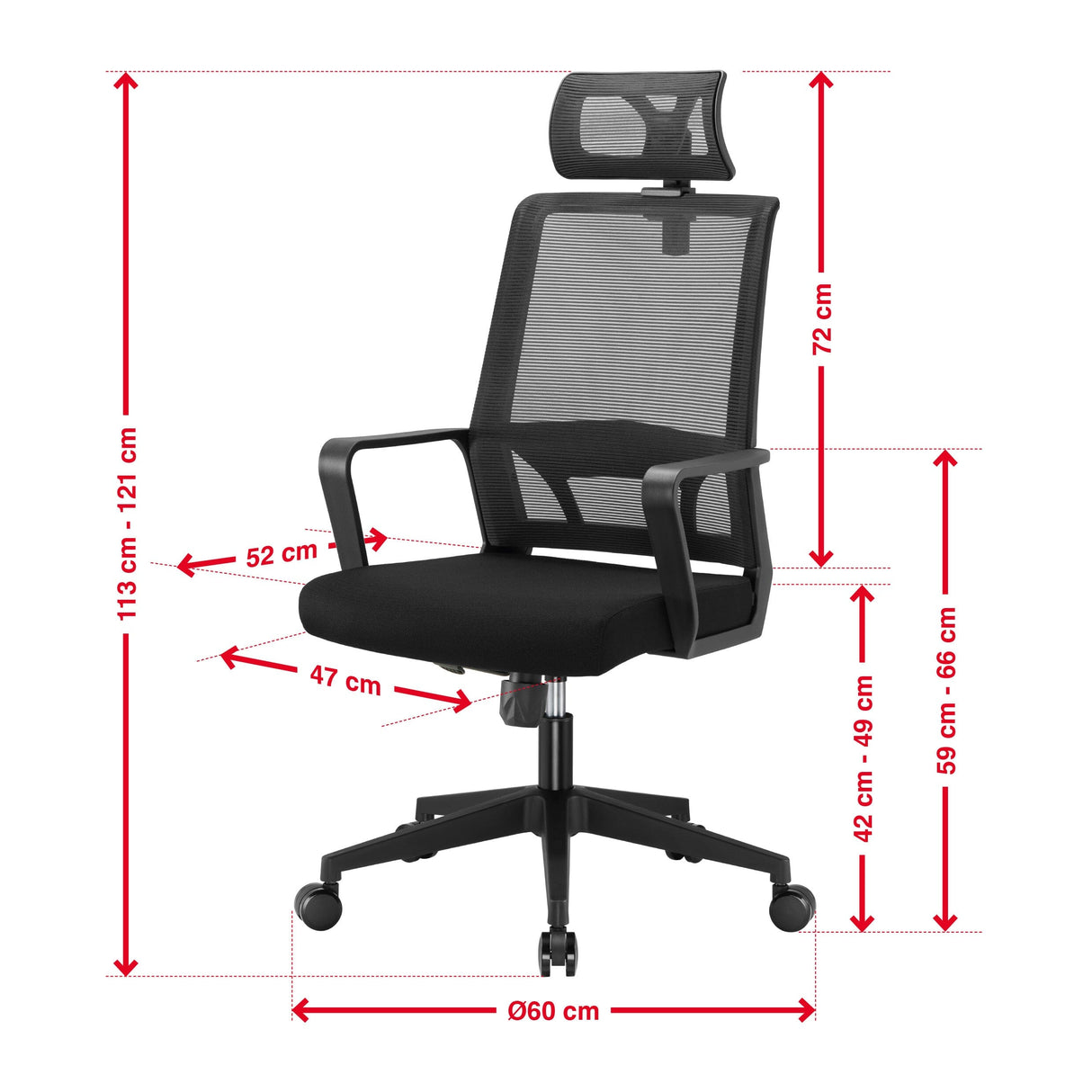 TTAP Cambridge Black Plus Mesh Office Chair
