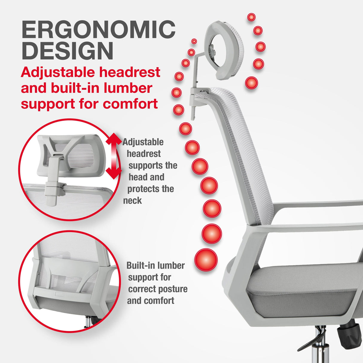 TTAP Cambridge Grey Plus Mesh Office Chair