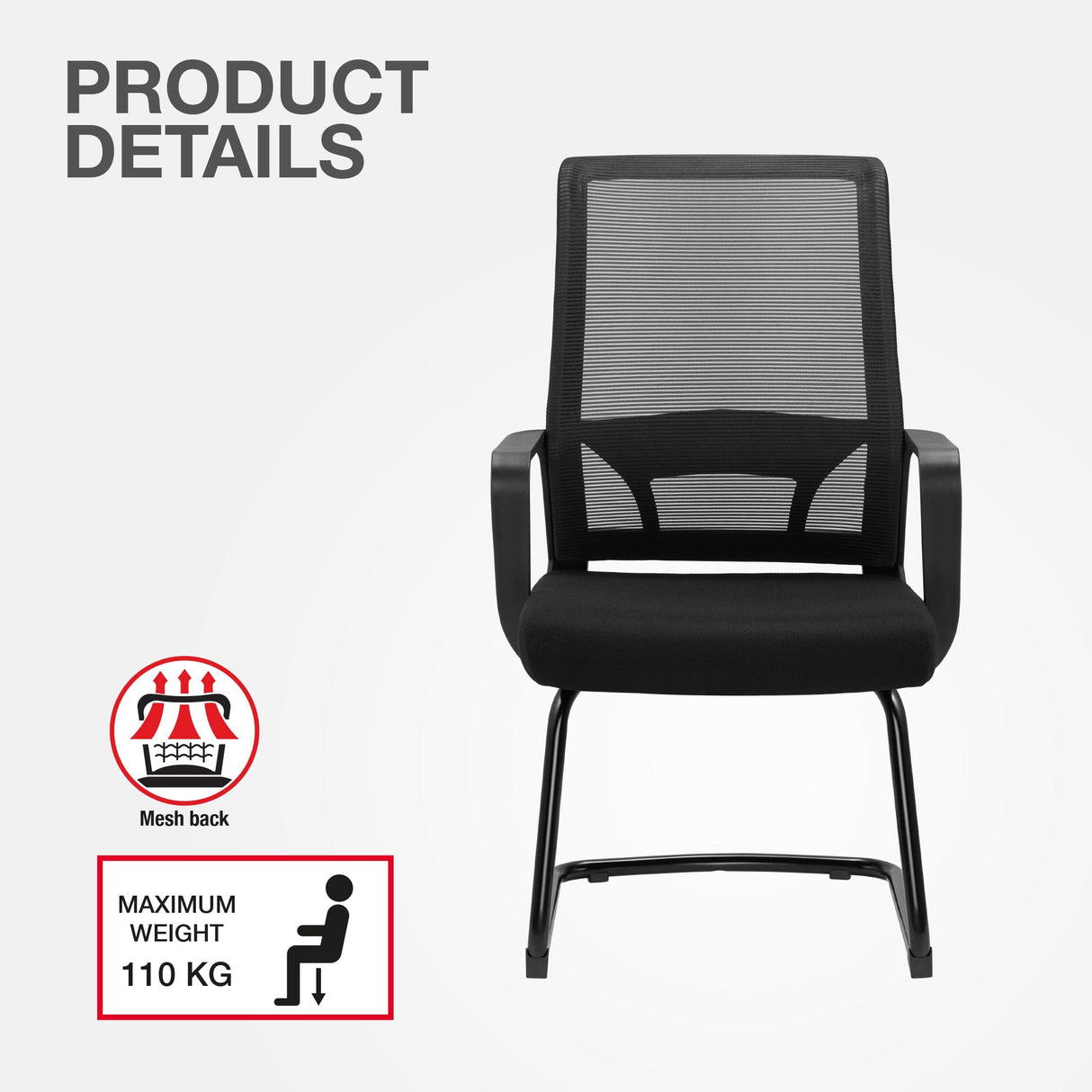TTAP Cambridge Black Mesh Visitor Chair