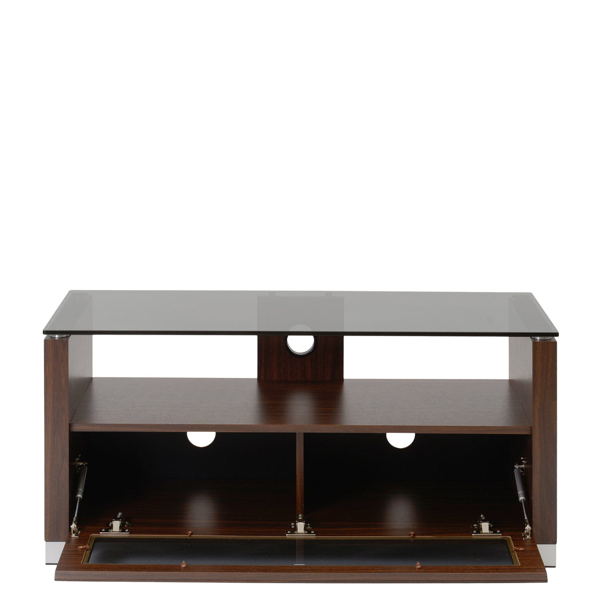 TTAP Elegance TV Cabinet in Walnut and Tinted Glass