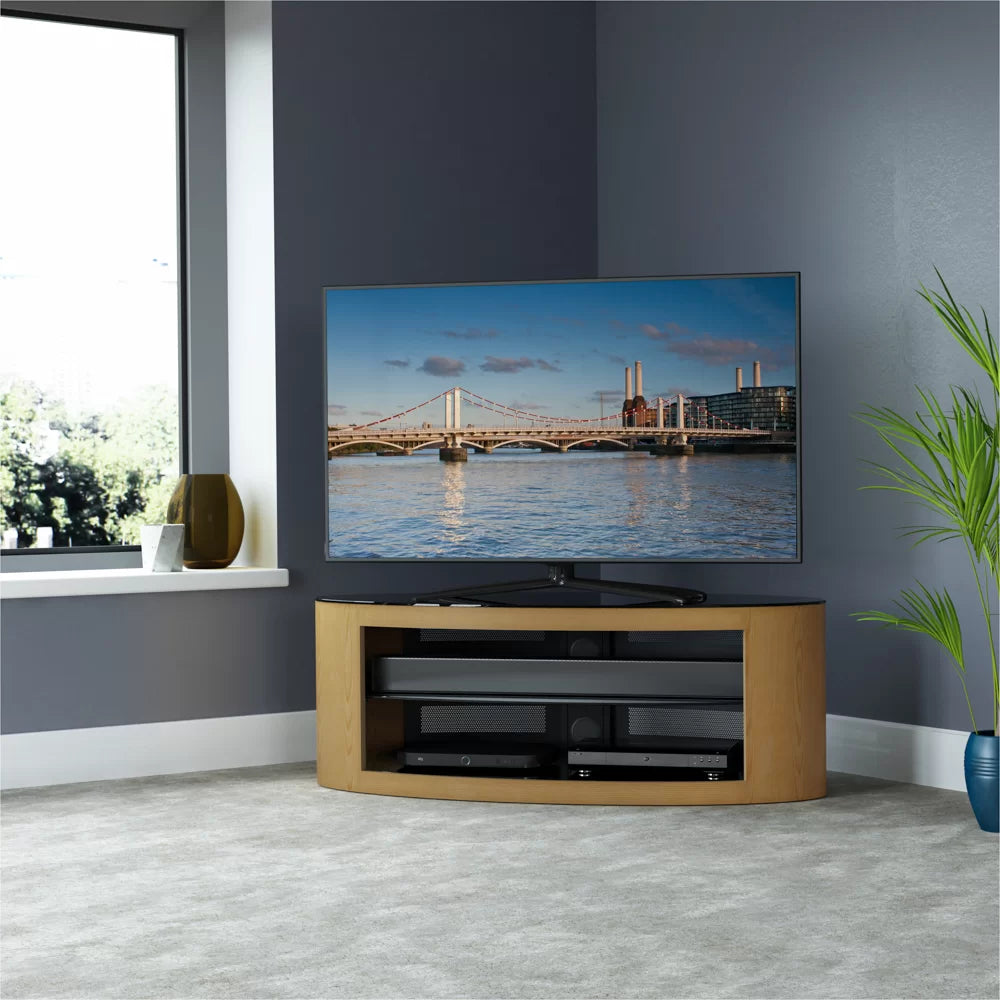 AVF Affinity Buckingham 1.1m Oak Oval TV Stand, for TVs up to 55"