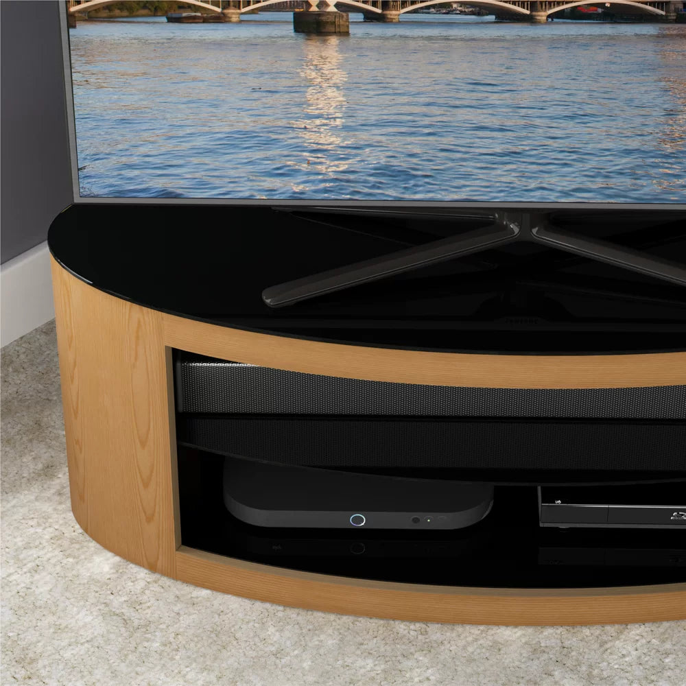 AVF Affinity Buckingham 1.1m Oak Oval TV Stand, for TVs up to 55"