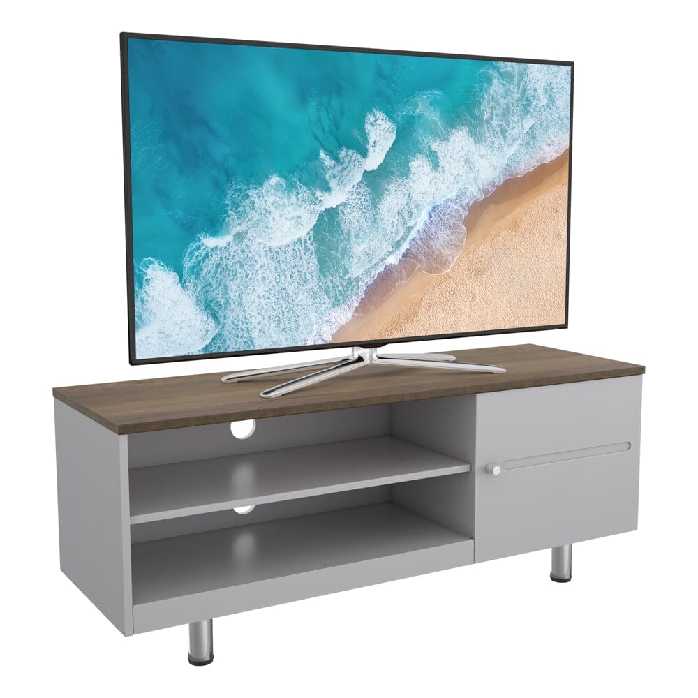 AVF Whitesands 1.2m TV Stand - Satin Grey & Wood