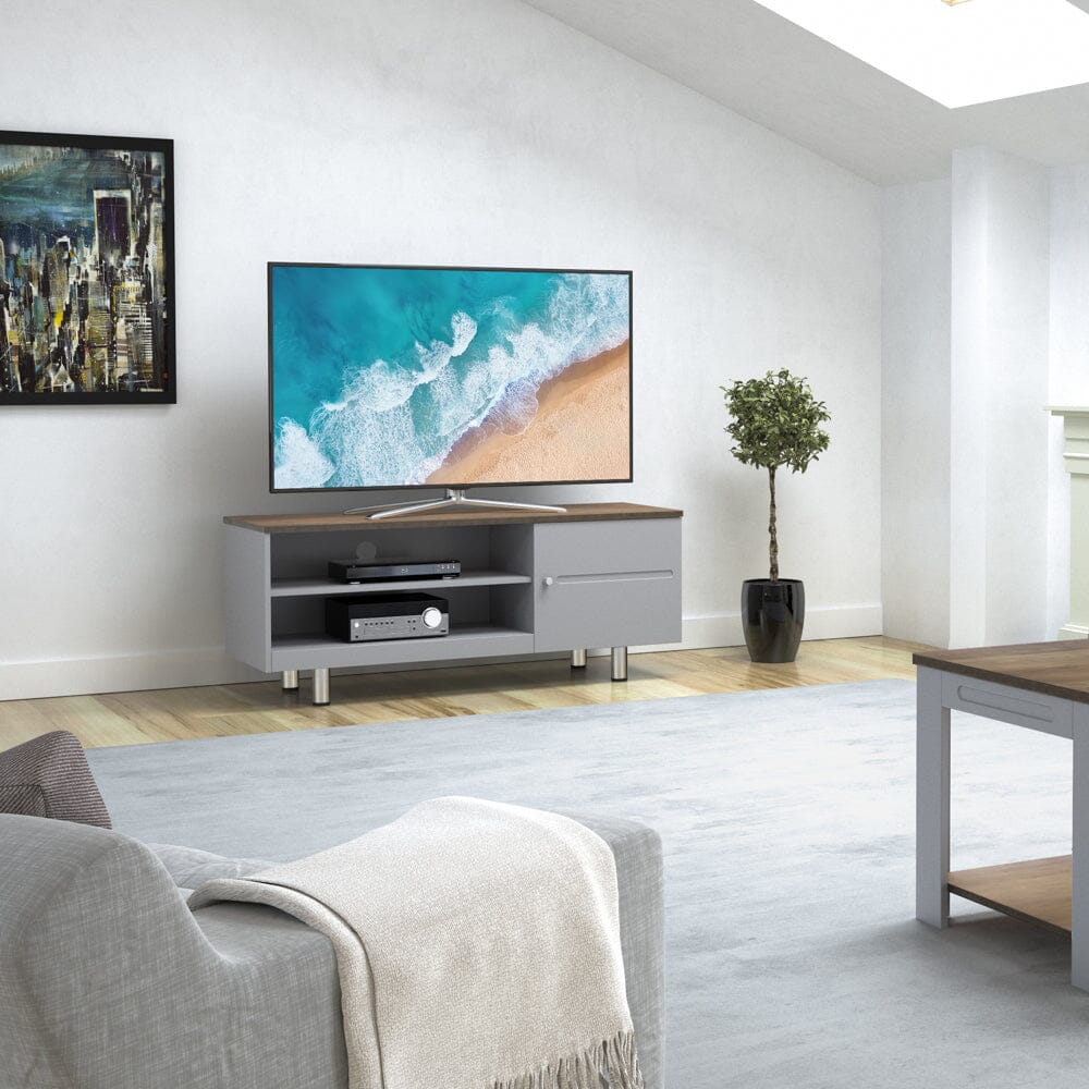 AVF Whitesands 1.2m TV Stand - Satin Grey & Wood