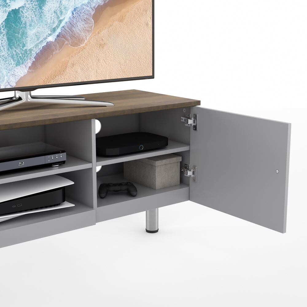 AVF Whitesands 1.2m TV Stand - Satin Grey & Wood
