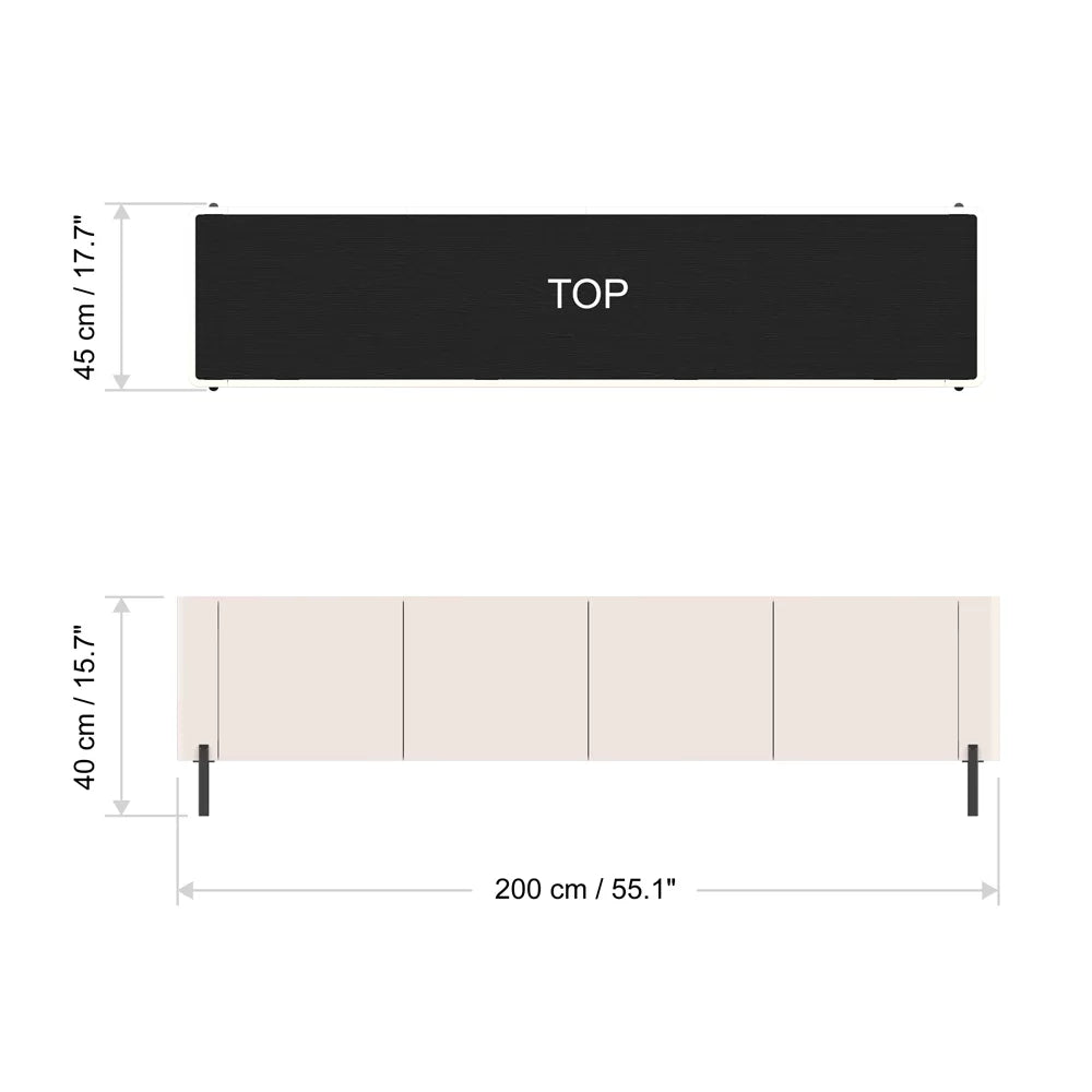 AVF FS200CASTB: Caspian 2m TV Stand (Taupe & Black)