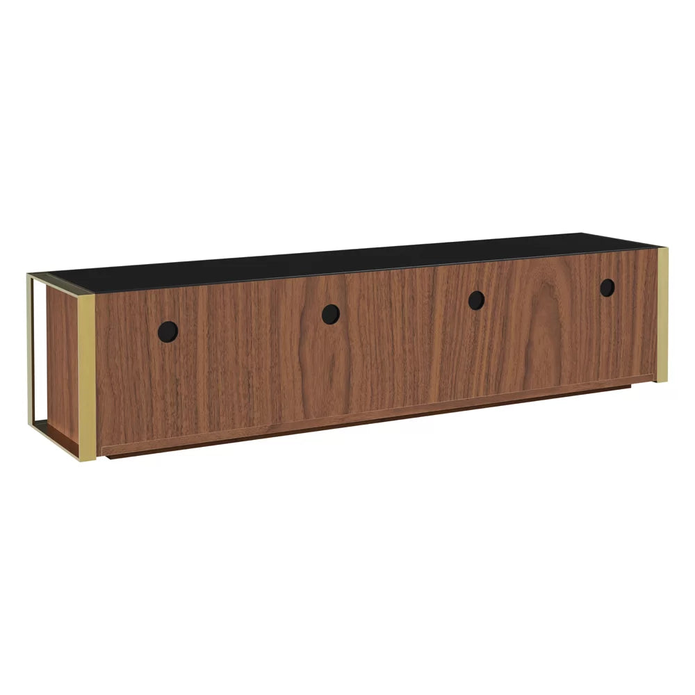 AVF FS200PRMW: Prometheus 2m TV Stand (Walnut & Black Glass)