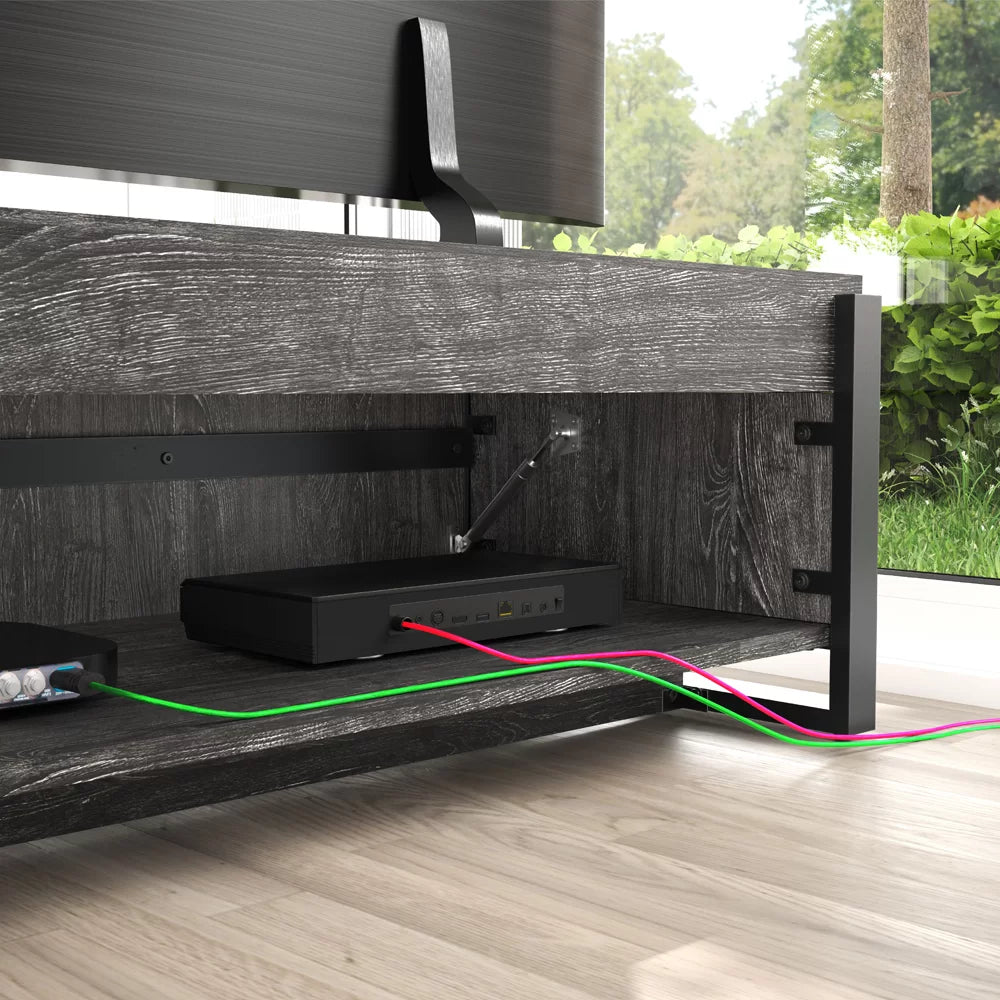 AVF FS2281RIDGB: Ridgewood 2.28m TV Stand with Pull Down Doors (Rustic Black Grain)