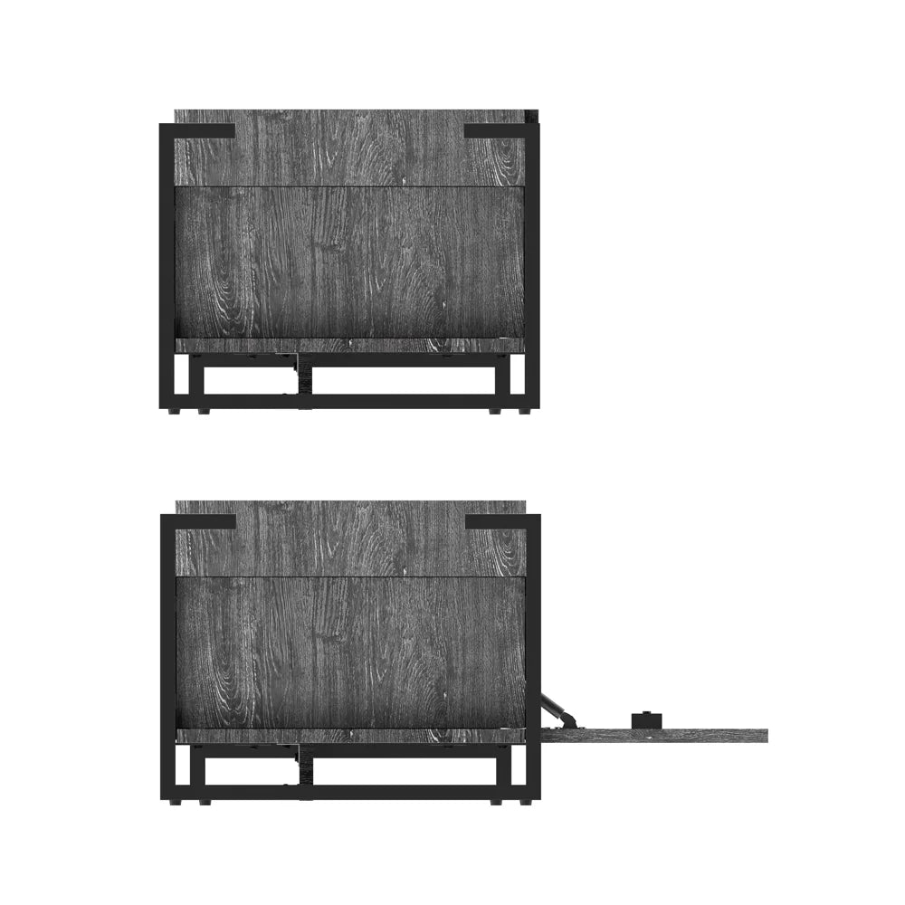 AVF FS2281RIDGB: Ridgewood 2.28m TV Stand with Pull Down Doors (Rustic Black Grain)