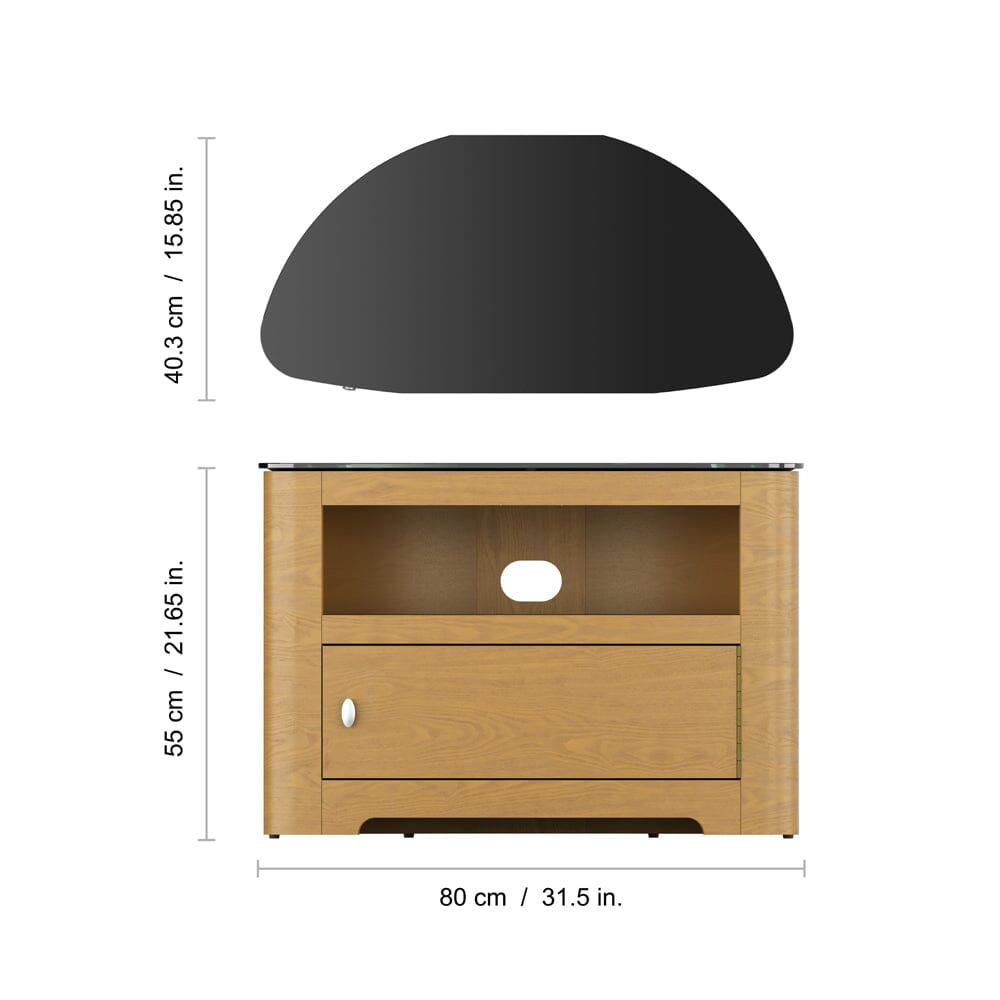 AVF Affinity Blenheim 80cm Curved TV Stand - Oak
