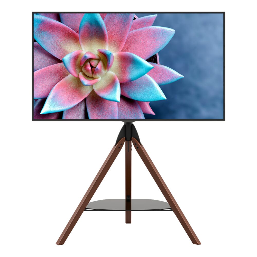AVF FSL1000HOXDWB Dark Wood Hoxton Tripod TV Stand with Shelf