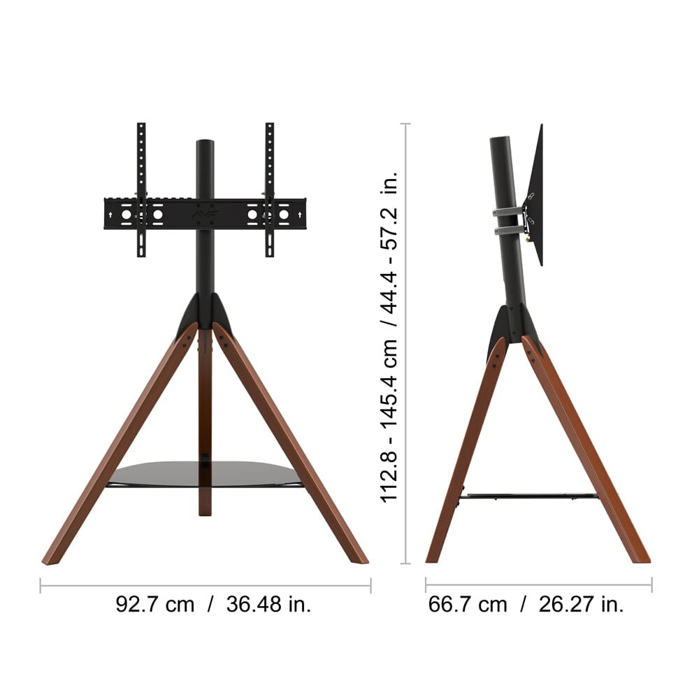 AVF FSL1000HOXDWB Dark Wood Hoxton Tripod TV Stand with Shelf