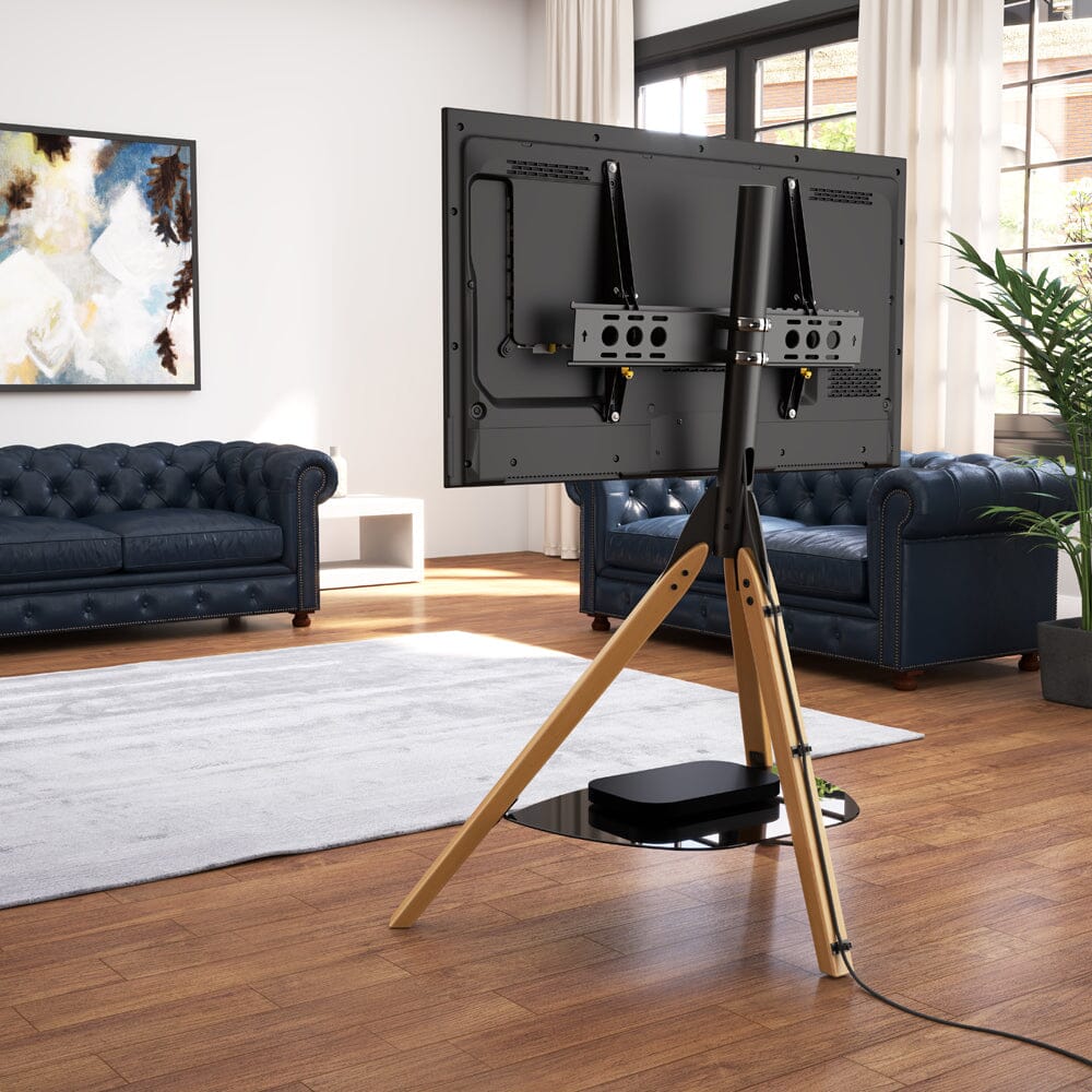 AVF FSL1000HOXLWB Light Wood Hoxton Tripod TV Stand with Shelf