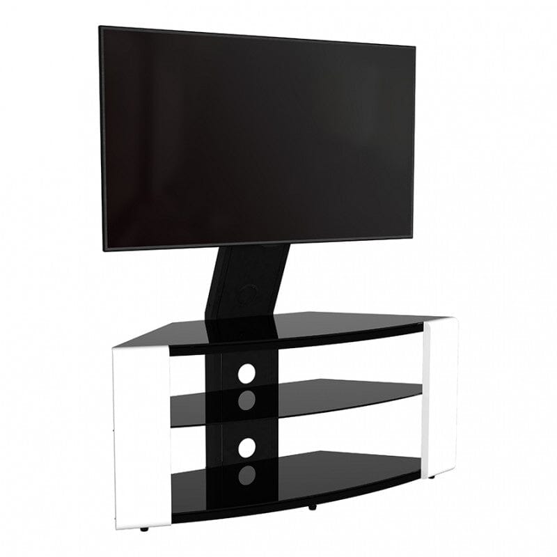 AVF FSL1174COGW: Como 1.08m Corner TV Stand with Mount (Gloss White)