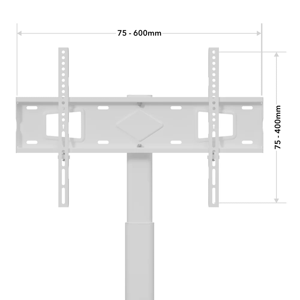 AVF FSL550LFWC: AVF Loft All-in-One Column TV Stand (White & Clear Glass)
