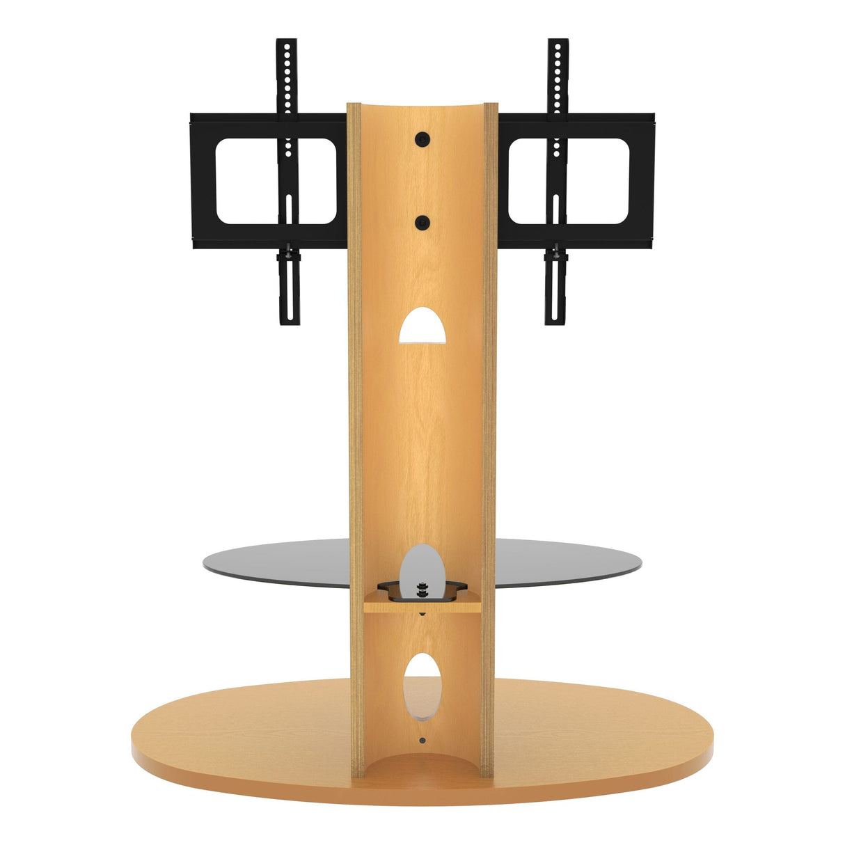 AVF Affinity Chepstow Plus 93cm Oval Pedestal Oak TV Stand with Turn, for TVs 32 - 65"