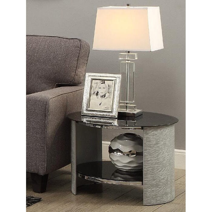 Jual San Marino Curved Grey Ash Round Lamp Table (JF303 GB)