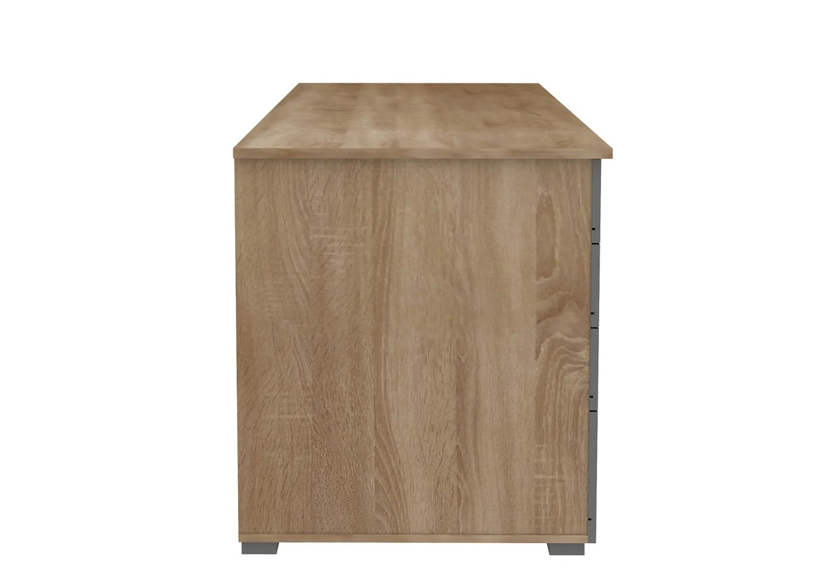Alphason Kentucky Light Oak and High Gloss Grey Office Desk