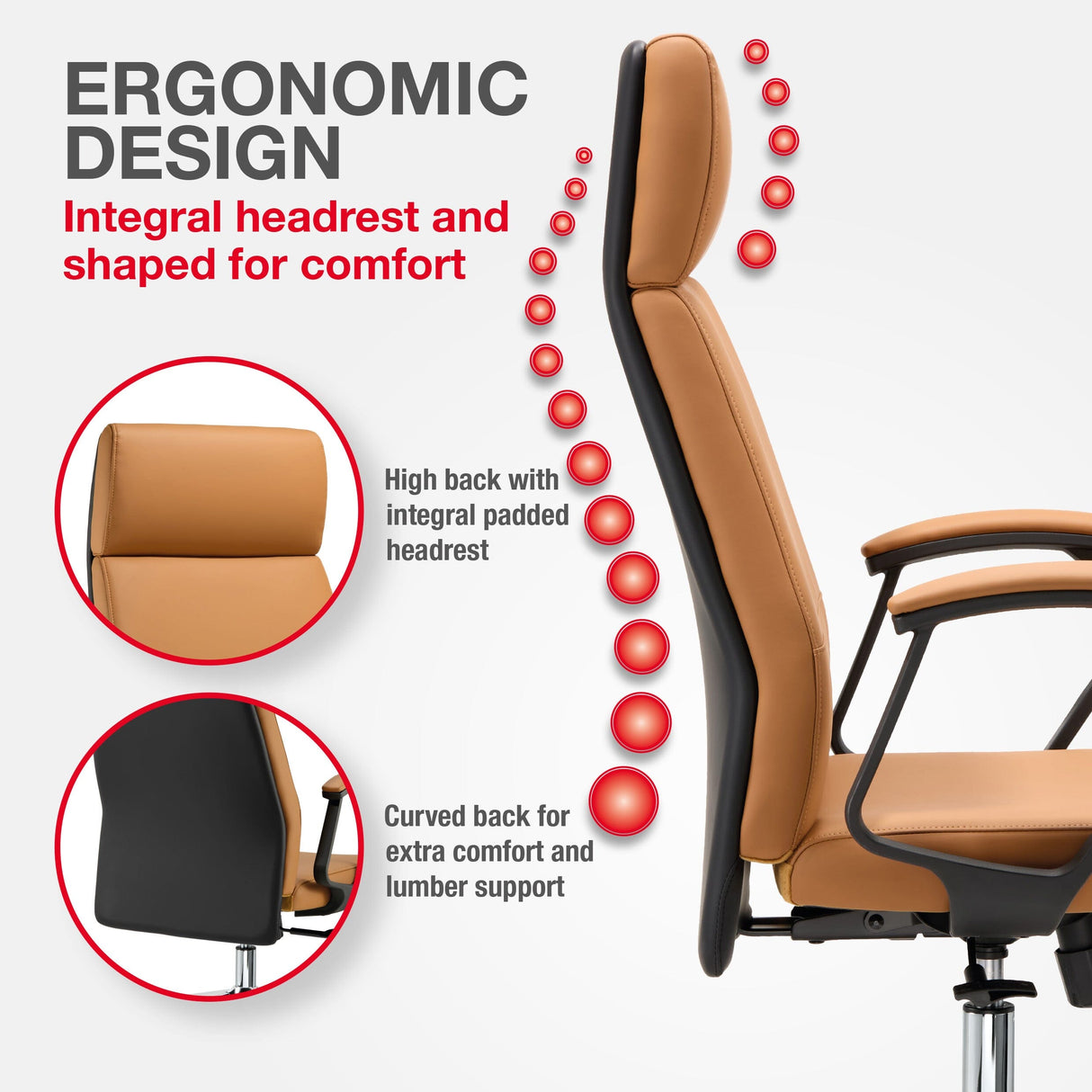TTAP London Tan Leather Faced Office Chair