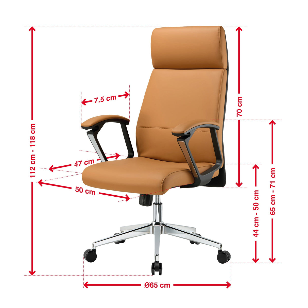 TTAP London Tan Leather Faced Office Chair