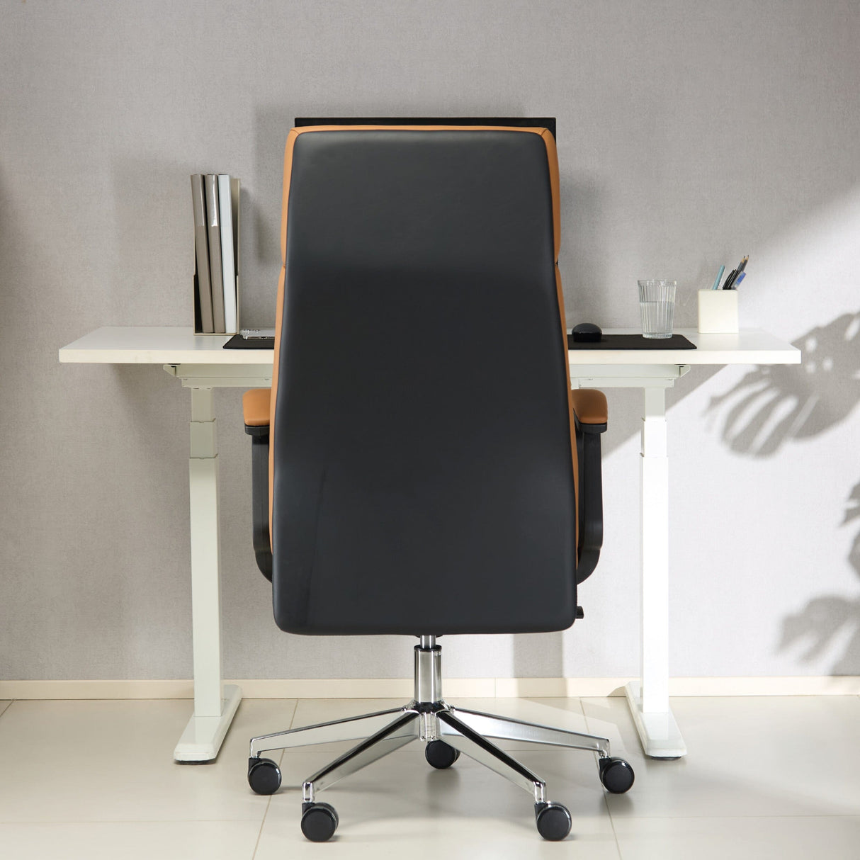 TTAP London Tan Leather Faced Office Chair