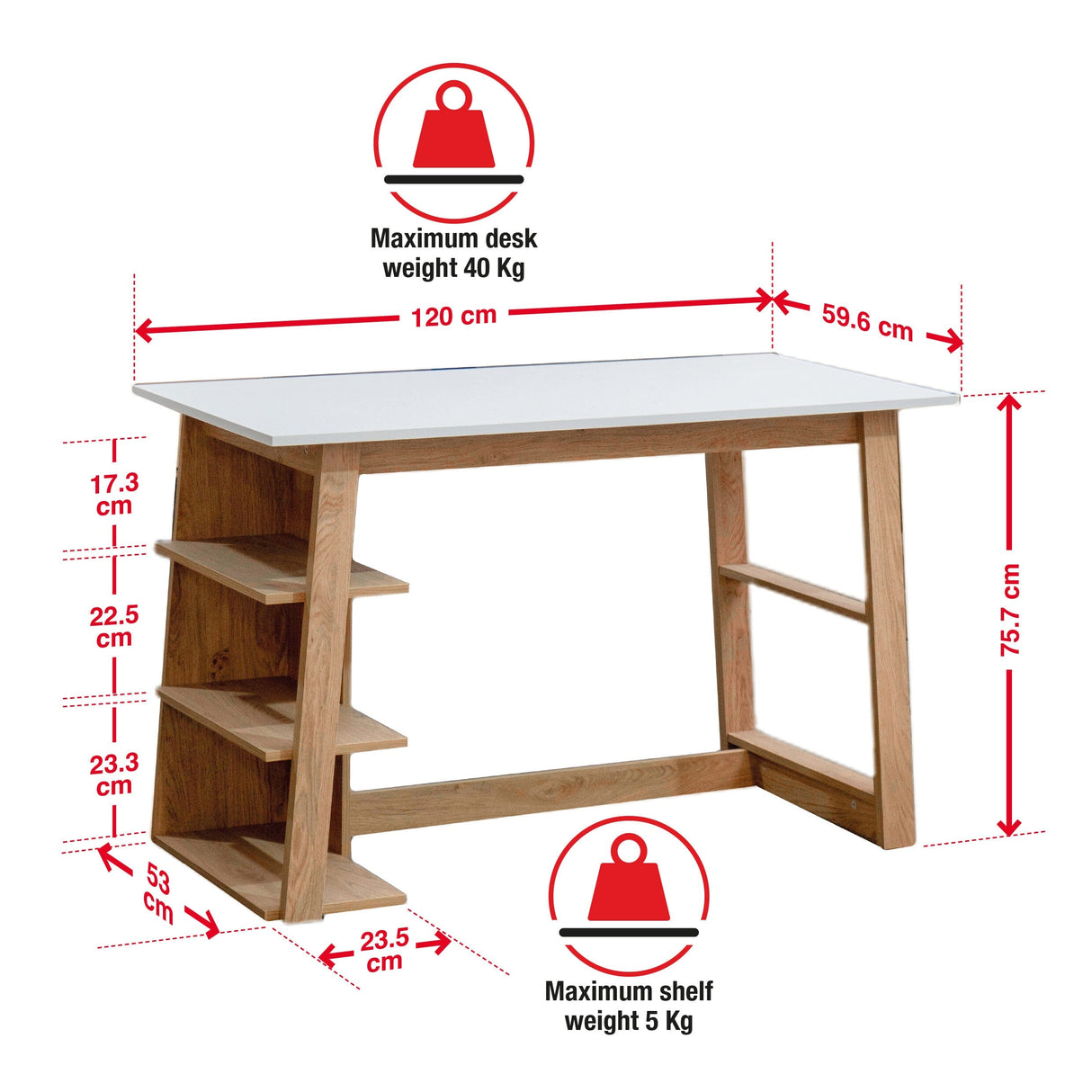 TTAP Monza 120cm Wide Wooden Desk