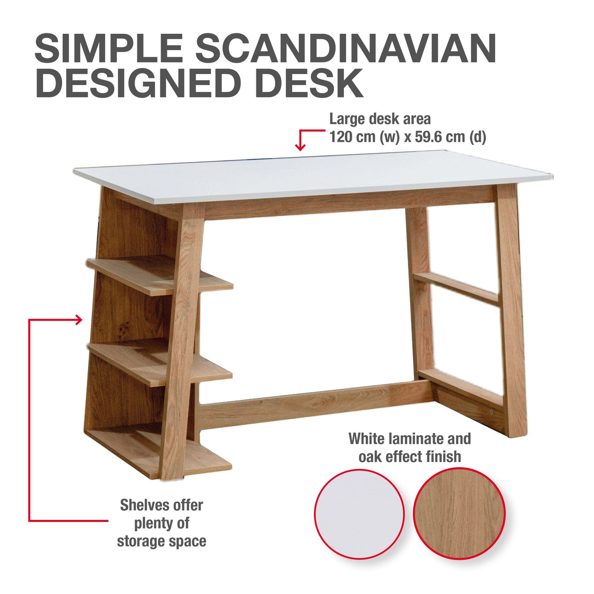TTAP Monza 120cm Wide Wooden Desk