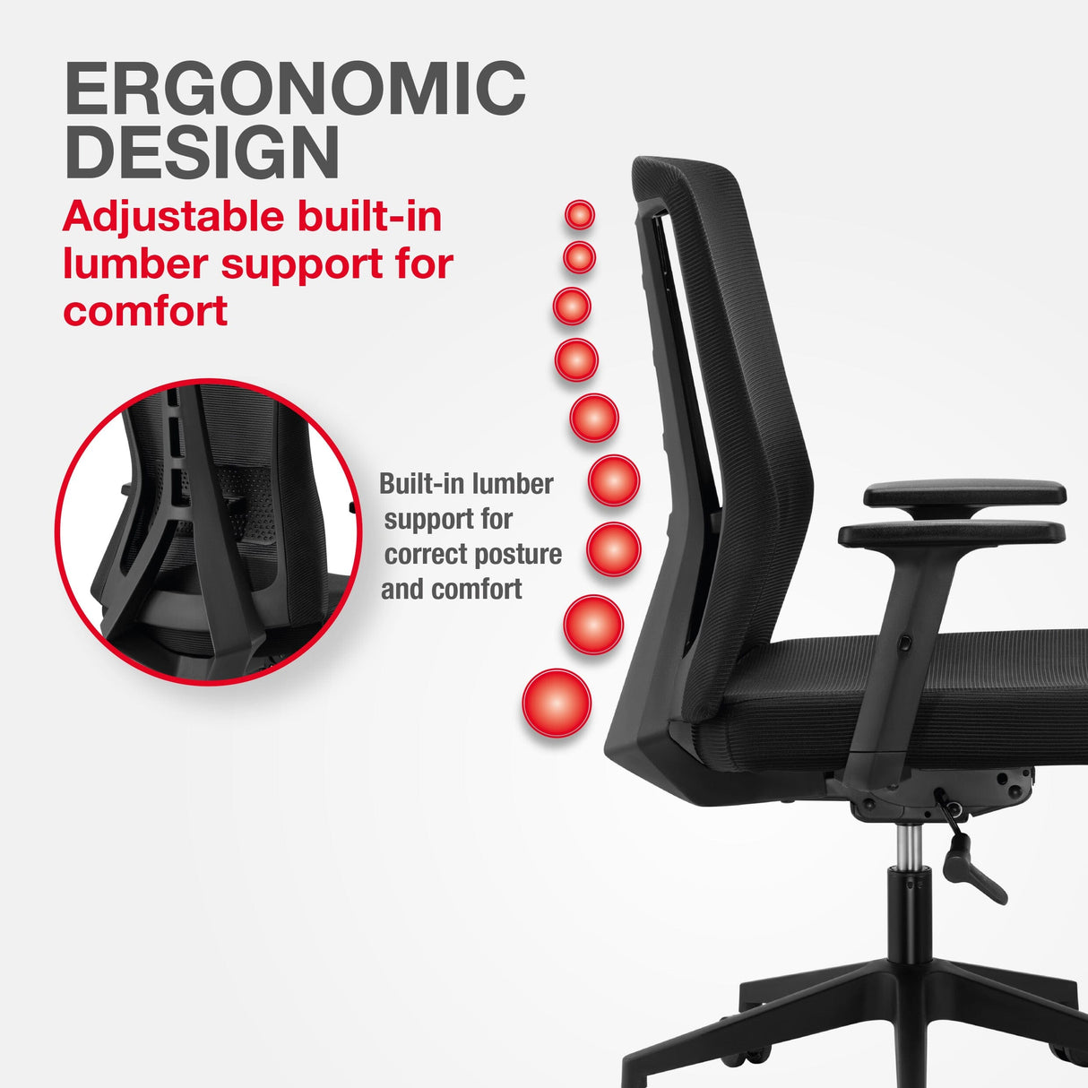 TTAP Oxford Black Mesh Office Chair