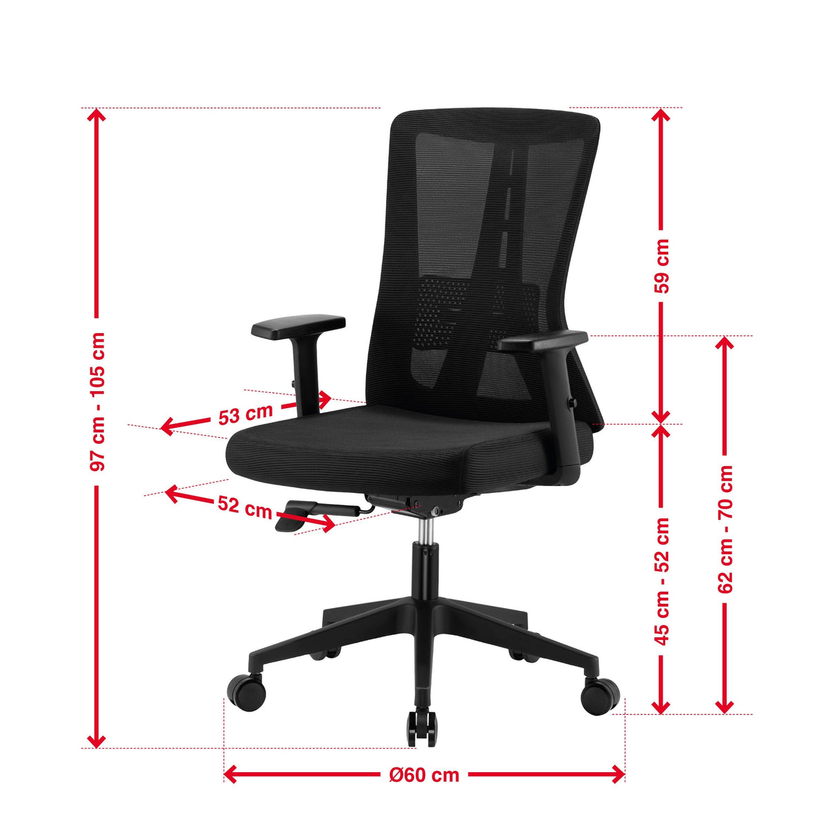 TTAP Oxford Black Mesh Office Chair