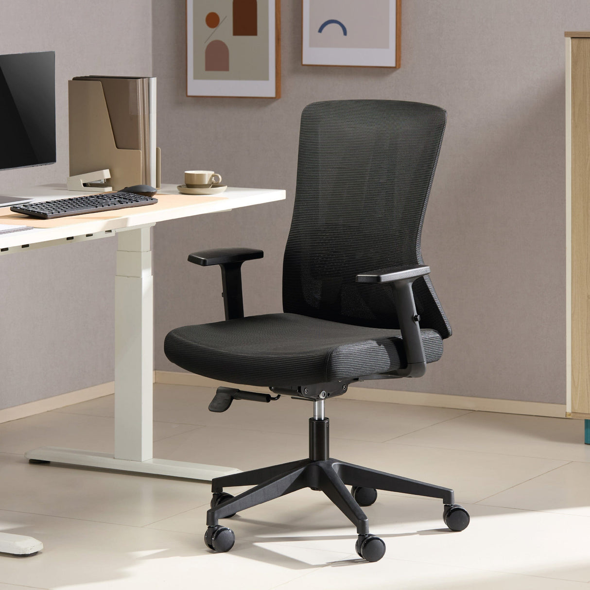 TTAP Oxford Black Mesh Office Chair